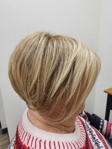 side of head with wig